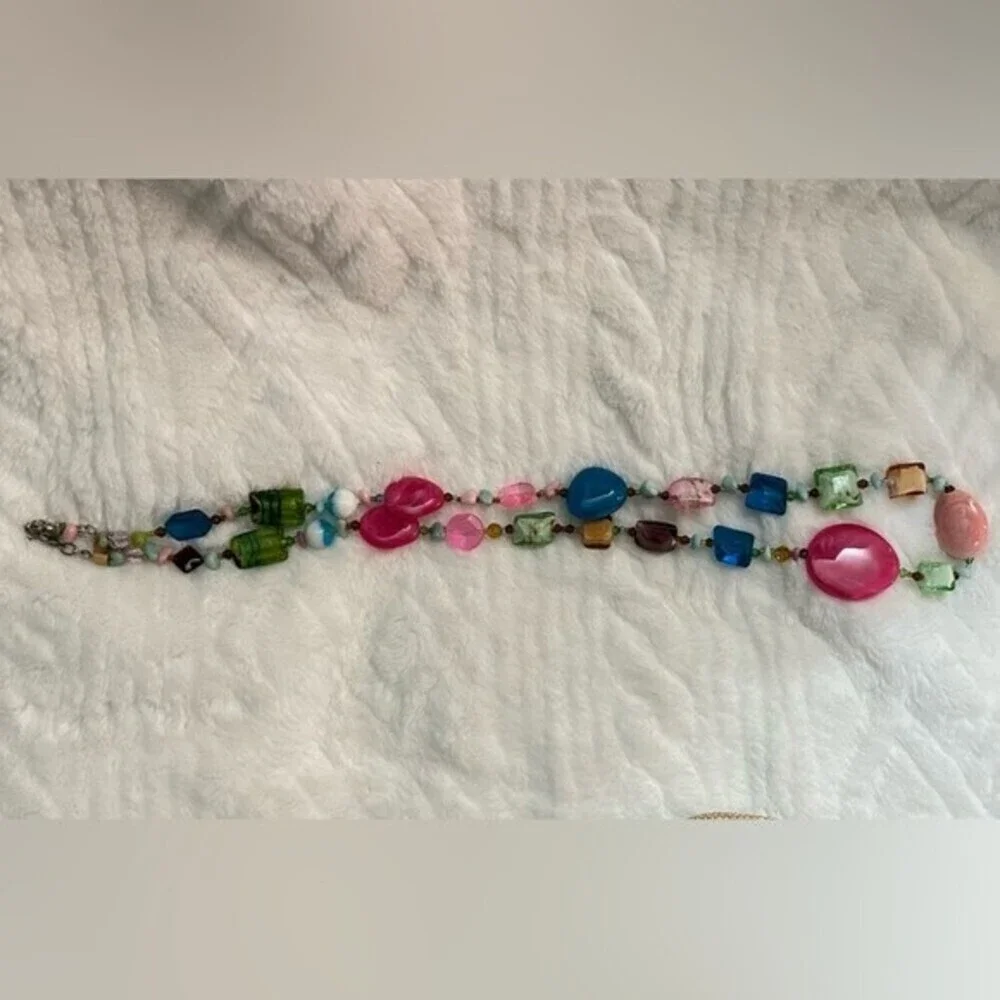 MultiColored Beads &‎ Stone Shape Necklace - Picture 5 of 9